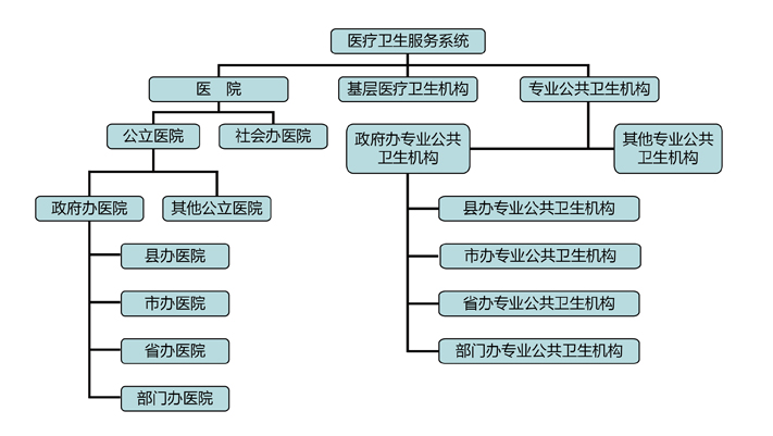 医疗卫生服务体系主要包括医院,基层医疗卫生机构和专业公共卫生机构